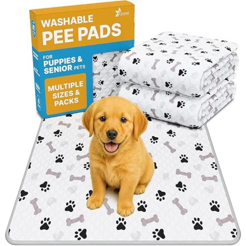 4 PACK Washable Pee Pads for Dogs - Waterproof Reusable Puppy Pads (4, 34x36)
